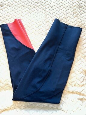 Sweaty Betty Power 7/8 Length Navy/Orange Size 6 23.5” Length